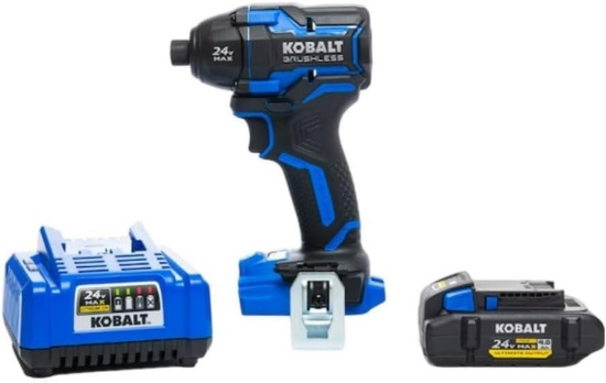 KOBALT XTR 24-VOLT MAX 1/4-IN VARIABLE SPEED BRUSHLESS CORDLESS IMPACT DRIVER (1-BATTERY INCLUDED)