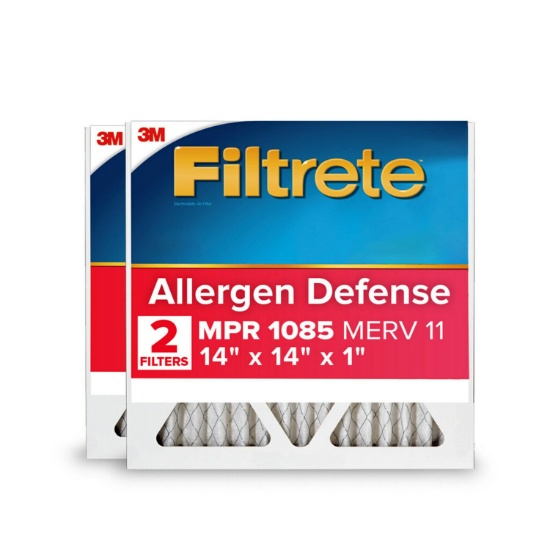 FILTRETE 14X14X1 MERV 11 1085 MPR ALLERGEN DEFENSE EXTRA ELECTROSTATIC AIR FILTER (2-PK)