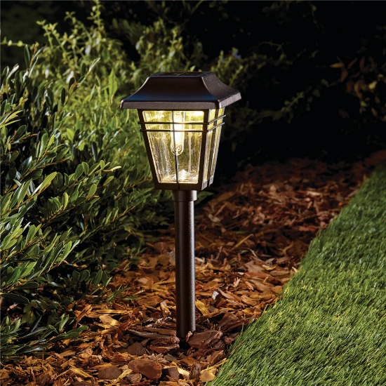 HARBOR BREEZE SQUARE PATH 15-LUMEN BRONZE SOLAR LED OUTDOOR PATH LIGHT (3500 K)