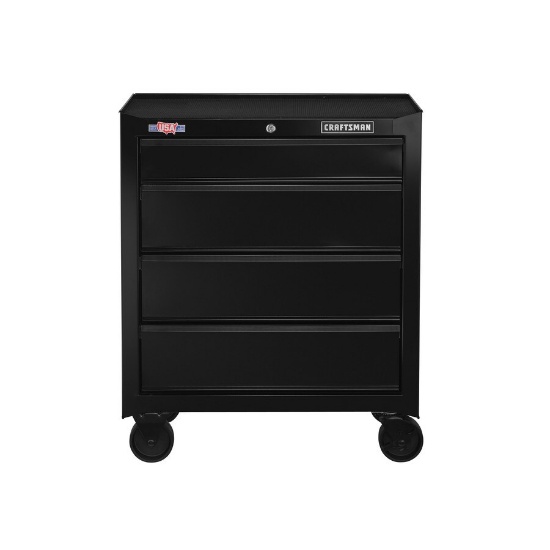 CRAFTSMAN 1000 SERIES 26.5-IN W X 32.5-IN H 4-DRAWER STEEL ROLLING TOOL CABINET (BLACK)
