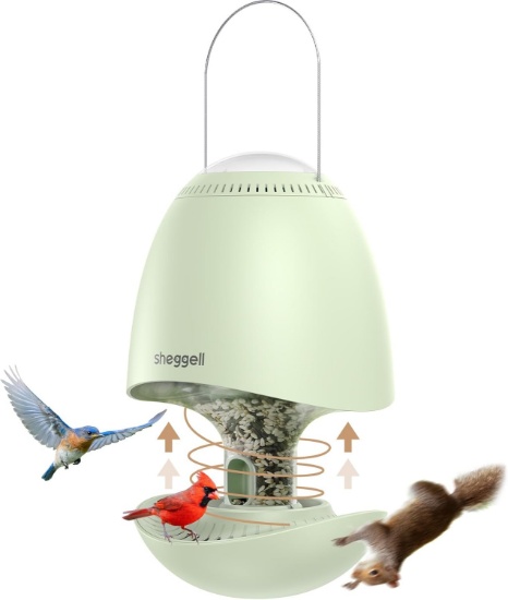 Smart Spinning Squirrel Proof Bird Feeder, Rotating Perch, 5LB - Use DC 5V Charger