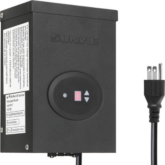 SUNVIE 300W Low Voltage Transformer for Landscape Lighting with Timer and Photocell Sensor