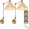 WOVEN BATTERY WALL SCONCE SET OF 2, RATTAN, RGB DIMMABLE, REMOTE CONTROL, BEDROOM, LIVING ROOM