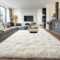 9X12 SHAG RUG, SOFT FURRY NON-SLIP CARPET FOR LIVING ROOM & BEDROOM, CREAM WHITE