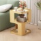 GOLD-TONE NIGHTSTAND, 3 TIERS STORAGE, END TABLE FOR COUCH, LIVING ROOM/BEDROOM, NO ASSEMBLY NEEDED