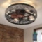 LOW PROFILE CAGED CEILING FAN W/ LIGHTS, REMOTE & REVERSE, FLUSH MOUNT, BULBS NOT INCLUDED