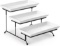 MALACASA 3 TIER SERVING TRAYS, PORCELAIN PLATTERS, 12 INCH STAND, WHITE DESSERT TRAY WITH RACK