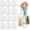 48 PACK GLASS CYLINDER VASES 4,6,8,10 INCH TALL, CLEAR FLOWER VASE HURRICANE FOR CENTERPIECE DECOR
