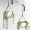 HAJIA 2 PACK WATERDROP HANGING PLANTERS, BLACK IRON PLANT HANGERS WITH NON-DETACHABLE POTS