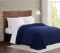 BLUE VELVET PLUSH MICROFIBER KING BLANKET, DUVET, AND 2 KING PILLOWCASES