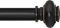 BLACK CURTAIN ROD, 66-120 IN, 1 IN DIAMETER, ADJUSTABLE, WITH CLASSIC FINIALS, BLACK/GOLD-TONE