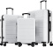 BUBUBARA 3-PIECE LUGGAGE SET, 20/24/28 INCH, HARDSIDE, SPINNER WHEELS, TSA LOCK WHITE