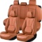 CAR SEAT COVERS, LEATHER, WATERPROOF, AIRBAG COMPATIBLE, BREATHABLE, FOR CAR/TRUCK/SUV, BROWN