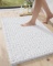 DEXI BATH RUG, 17X30, NON-SLIP, LUXURY CHENILLE, SUPER ABSORBENT, PLUSH SHAGGY, WHITE