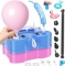 ELECTRIC BALLOON PUMP, 3-IN-1 AIR PUMP, DUAL NOZZLE INFLATOR, BLUE PINK