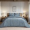 EVERGRACE VELVET QUILT, KING SIZE, ULTRA SOFT SET WITH 2 SHAMS, BLUE LINEN, 108