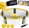 BEACH BALL GAME SET - 3 BALLS, NET & BAG - FOR BEACH, YARD, LAWN, BACKYARD, & PARK