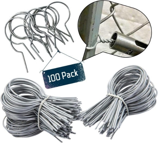 1 5/8" DIAMETER CHAIN LINK FENCE TIES 9 GAUGE GALVANIZED STEEL TWIST - 100 PACK