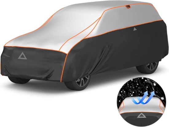 FAVOTO SUV CAR COVER, WATERPROOF, ANTI-HAIL, REFLECTIVE, FITS UP TO 198"