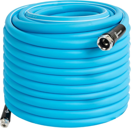 HOURLEEY 75 FT RV WATER HOSE, 5/8" PREMIUM DRINKING HOSE, LEAK FREE, NO KINK, FLEXIBLE, BLUE