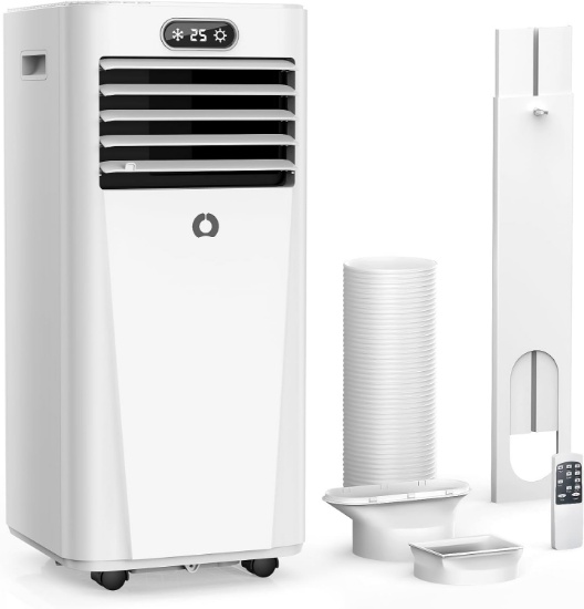 PORTABLE AC, 10,000 BTU FOR 450 SQ. FT, 3-IN-1, 24H TIMER, SLEEP MODE, WINDOW KIT INCLUDED