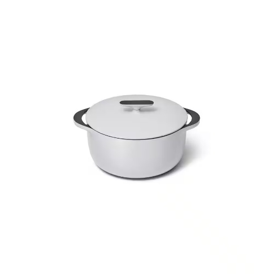6.5 QT. GRAY CAST IRON DUTCH OVEN WITH FLAT LID