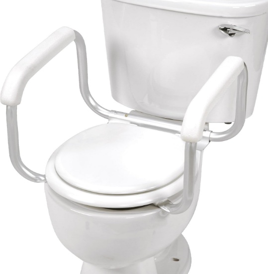 DMI TOILET SAFETY RAILS, HANDLES & FRAME FOR ELDERLY, EASY ASSEMBLY, NO TOOLS, WHITE