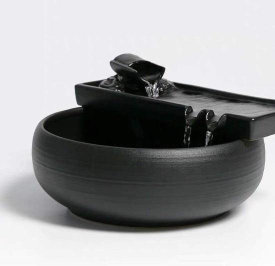 CERAMIC TABLETOP FOUNTAIN FOR INDOOR AND OUTDOOR TABLE DESK OFFICE PATIO (CERAMIC FOUNTAIN)