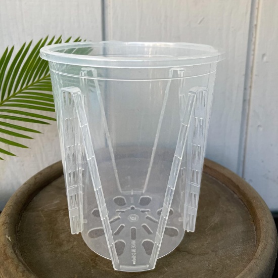 5.5" CLEAR TALL PLASTIC NURSERY POT WITH SLOTTED AIR VENTS (CLEAR - 10 PACK)