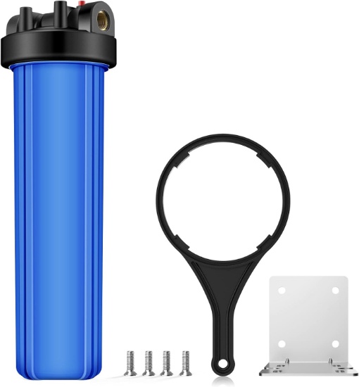 SIMPURE WHOLE HOUSE WATER FILTER HOUSING, 20" X 4.5", 1" NPT PORT, PRESSURE RELEASE