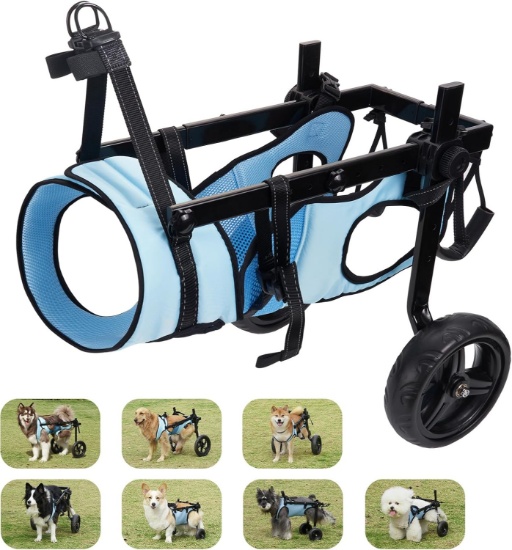 DOG WHEELCHAIR FOR BACK LEGS, MOBILITY AID FOR SMALL MEDIUM PET HIND LIMBS, LIGHTWEIGHT, ML