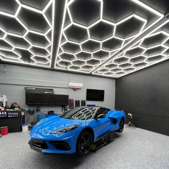 LED HEXAGON GARAGE LIGHT, 6500K HONEYCOMB 15 HEXAGONAL LIGHT W/RECTANGLE BORDER, IP54, 636W