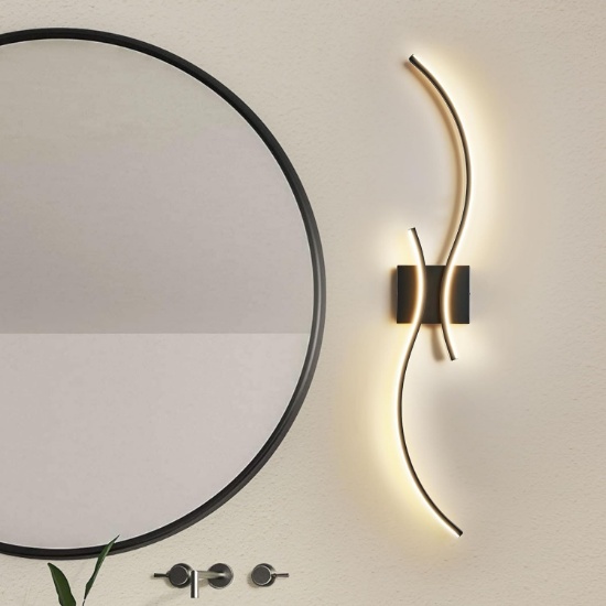 LED BATHROOM VANITY LIGHT FIXTURE, 39 INCH, MATTE BLACK, 3000K-6500K COLOR ADJUSTABLE, WALL MOUNTED