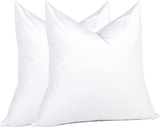 8 X 18 FEATHER DOWN THROW PILLOW INSERT (SET OF 2, WHITE) FOR SOFA, COUCH, BED