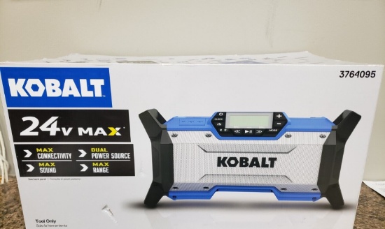 KOBALT 24-VOLT JOBSITE RADIO-BARE, HIGH VISIBILITY DISPLAY - TOOL ONLY