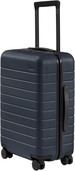 22 INCH AWAY CARRY-ON, LIGHTWEIGHT HARDSIDE SPINNER SUITCASE, TSA LOCK, NAVY BLUE