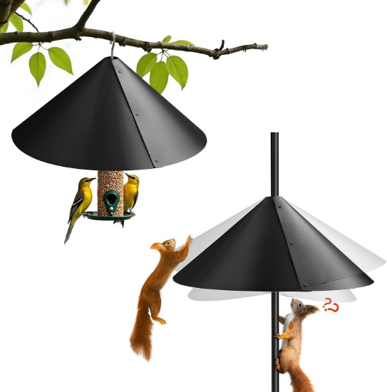 1 PACK 19" SQUIRREL BAFFLE FOR BIRD FEEDER, RACCOON PROOF, SQUIRREL GUARD FOR HOOKS