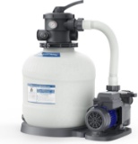 AQUASTRONG 16IN SAND FILTER PUMP, 3/4 HP, 3800 GPH, FOR POOLS UP TO 16000 GAL, 6-WAY VALVE