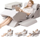 9PCS ORTHOPEDIC BED WEDGE PILLOW SET, PAIN RELIEF, ADJUSTABLE FOR BACK SUPPORT & COMFORT