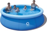 FAMILY INFLATABLE POOL (8FT X 25IN, NAVY) - OUTDOOR GARDEN WATER SPORTS, EASY SET, DURABLE
