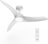 42IN CEILING FAN WITH LIGHTS, REMOTE & QUIET REVERSIBLE MOTOR, FOR INDOOR/OUTDOOR, WHITE