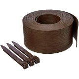 AMAZON BASICS LANDSCAPE EDGING COIL PACK OF 10 STAKES, 5 INCH X 40FT, BROWN