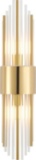 MODERN GOLD-TONE CRYSTAL WALL SCONCE, VERTICAL ROD DESIGN, FOR LIVING ROOM, BEDROOM, BATHROOM