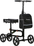 ECONOMY KNEE SCOOTER FOR FOOT INJURIES, CRUTCH ALTERNATIVE WITH DUAL BRAKING (BLACK)