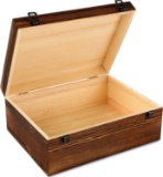 BARYDAT EXTRA LARGE WOODEN MEMORY BOX WITH HINGED LID FOR KEEPSAKES & DIY CRAFT, UNFINISHED PINE