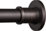 BRIOFOX SHOWER CURTAIN ROD, 43-72 INCH, STAINLESS STEEL, BRONZE PAINTED-GOLD-TONE FINIAL, NON-RUST