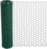 CHICKEN WIRE FOR FLORALS, 15.7X157IN GREEN MESH, 0.6IN HEXAGONAL PVC NETTING FOR CRAFTS