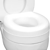 HEALTHSMART RAISED TOILET SEAT RISER, FITS MOST STANDARD (ROUND) BOWLS, 15X15X5, NON-SLIP PADS