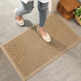 FRONT DOOR MAT, MUD RESISTANT, NON-SLIP BACKING, 36 x 24, BEIGE, STAIN & FADE RESISTANT