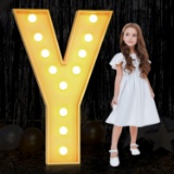 4FT LARGE MARQUEE LIGHT UP LETTER GIANT MOSAIC BALLOON FRAME (4FT, Y)